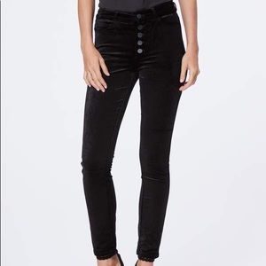 PAIGE Black Velvet Skinny Ankle Jean Size 28